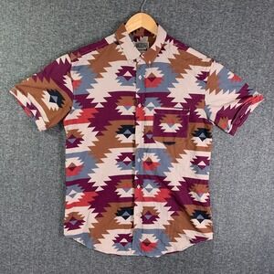 RSVLTS Shirt Men Large Performance Stretch Southwestern Navajo Aztec